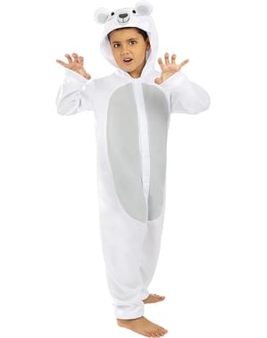 Fato de urso polar onesie para menino