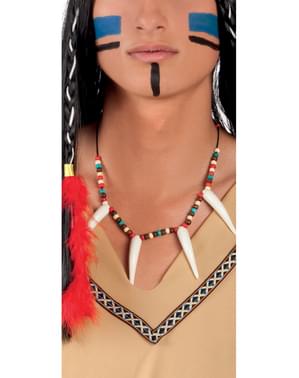 Halsband Indian med tänder för vuxen