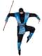 Costume da ninja blu per uomo