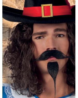 Bigote y perilla de mosquetero para hombre