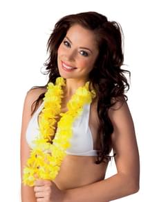 Collier hawaïen jaune adulte