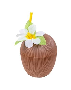 Кружка у формі кокосу з соломою