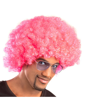 Perucă afro roz unisex