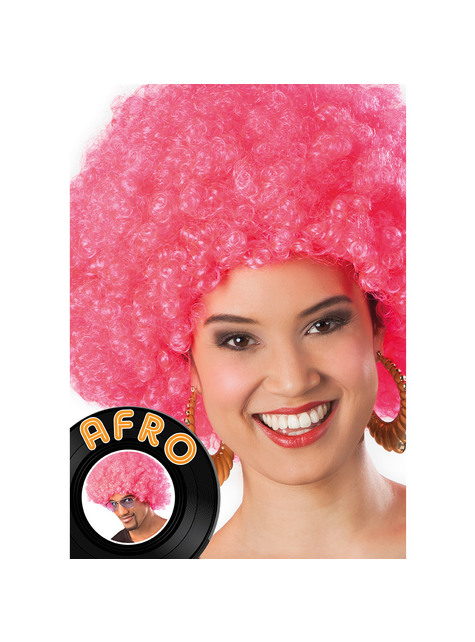 Afro Perücke rosa unisex