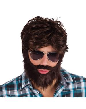 Kit de peluca y barba fiestera para hombre