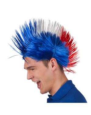 Французский трехцветный панк парик