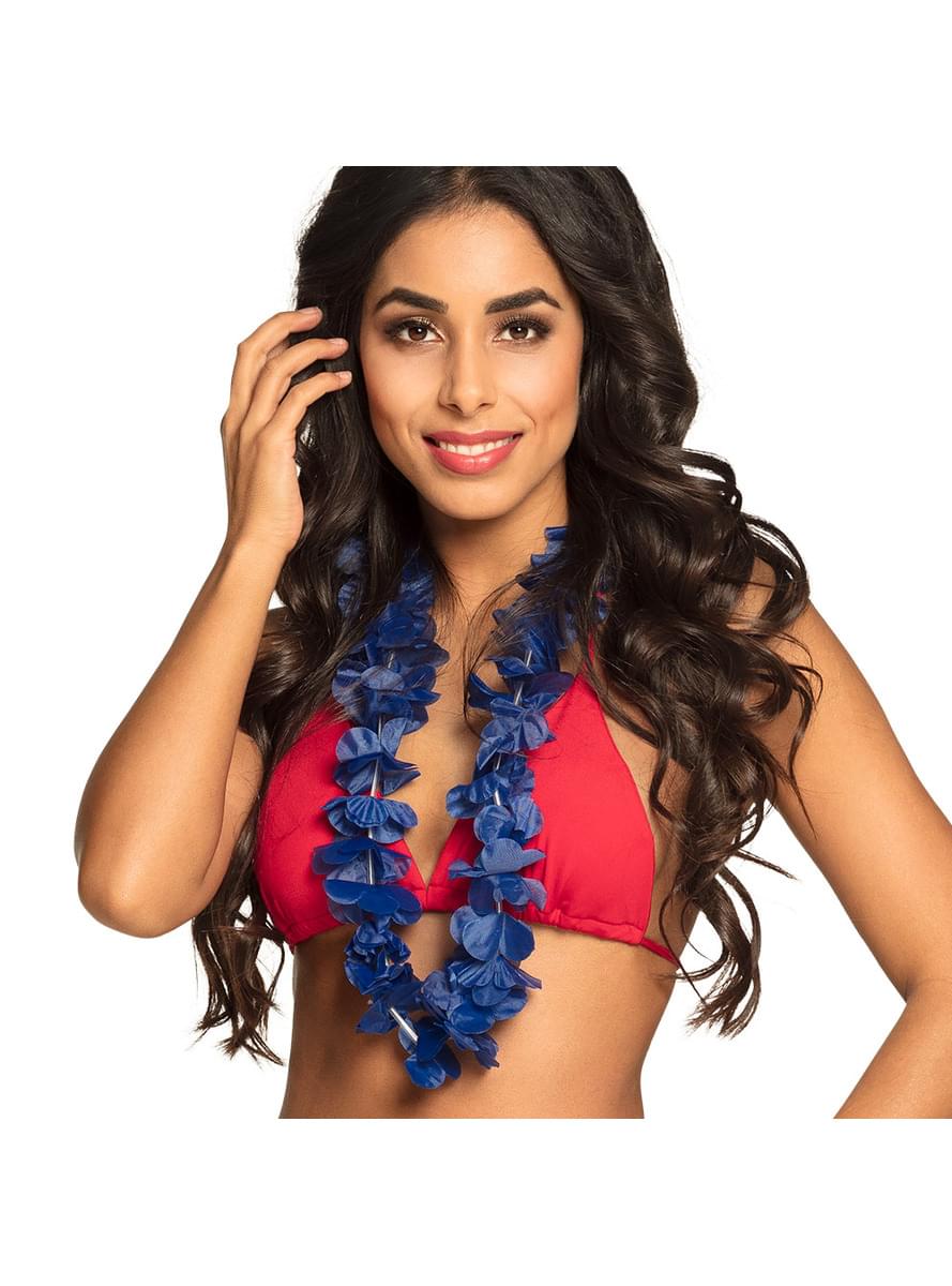 Blauwe Hawaiiaanse ketting voor volwassenen