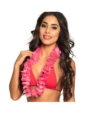 Collar hawaiano rosa para adulto