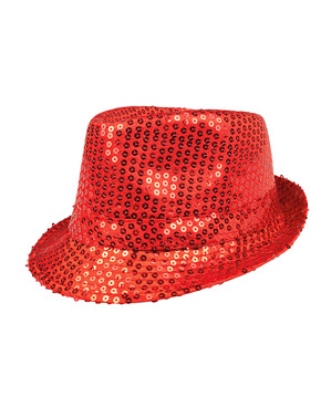 Pălărie roșie cu paiete pentru adult