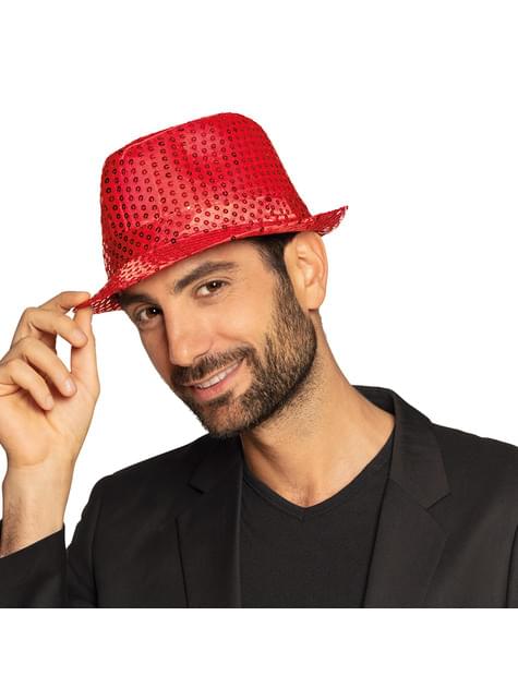 Chapeau rouge paillettes adulte pour déguisement