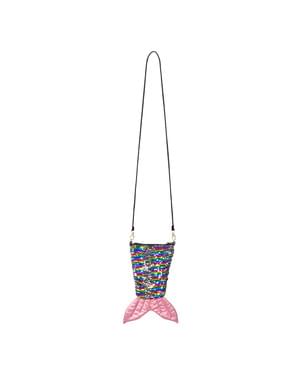 Mala de sereia com lantejoulas multicoloridas para mulher