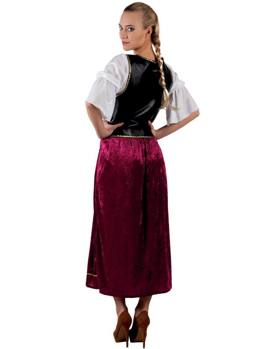 Woman's Maroon Innkeeper Costume