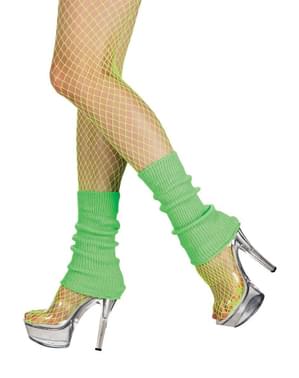Groene korte beenwarmers voor vrouw