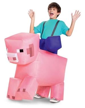 Costume in spalla di Maiale Minecraft imbottito per bambini