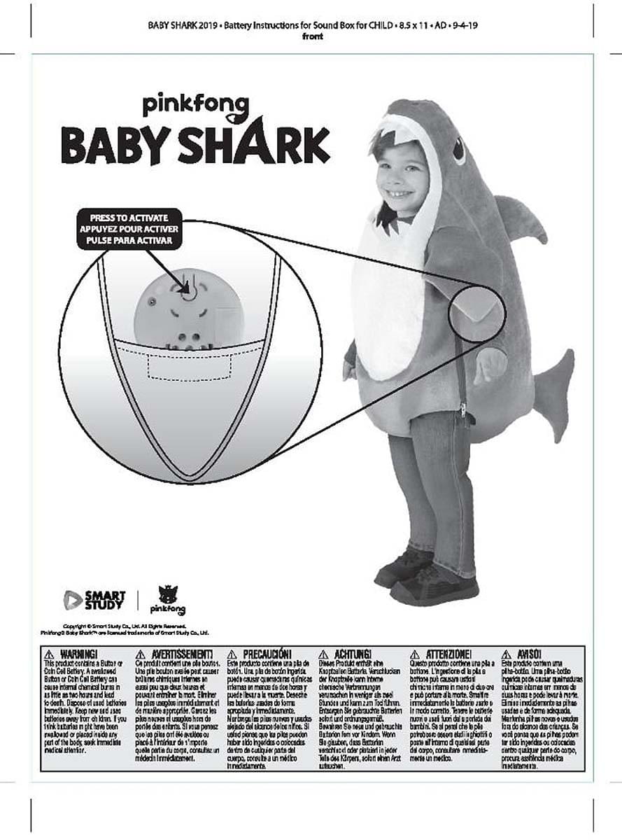 Disfraz očeta morskega psa za otroke - Baby Shark