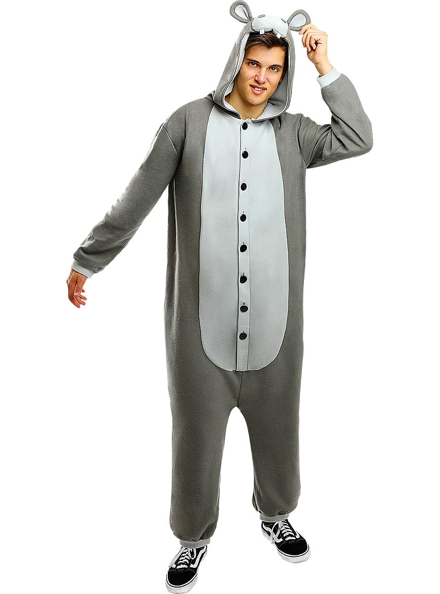 Maskeraddräkt med Flodhäst onesie för vuxen