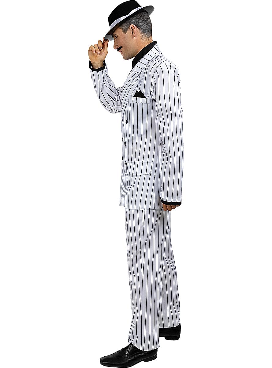 1920s gangster kostum v beli barvi