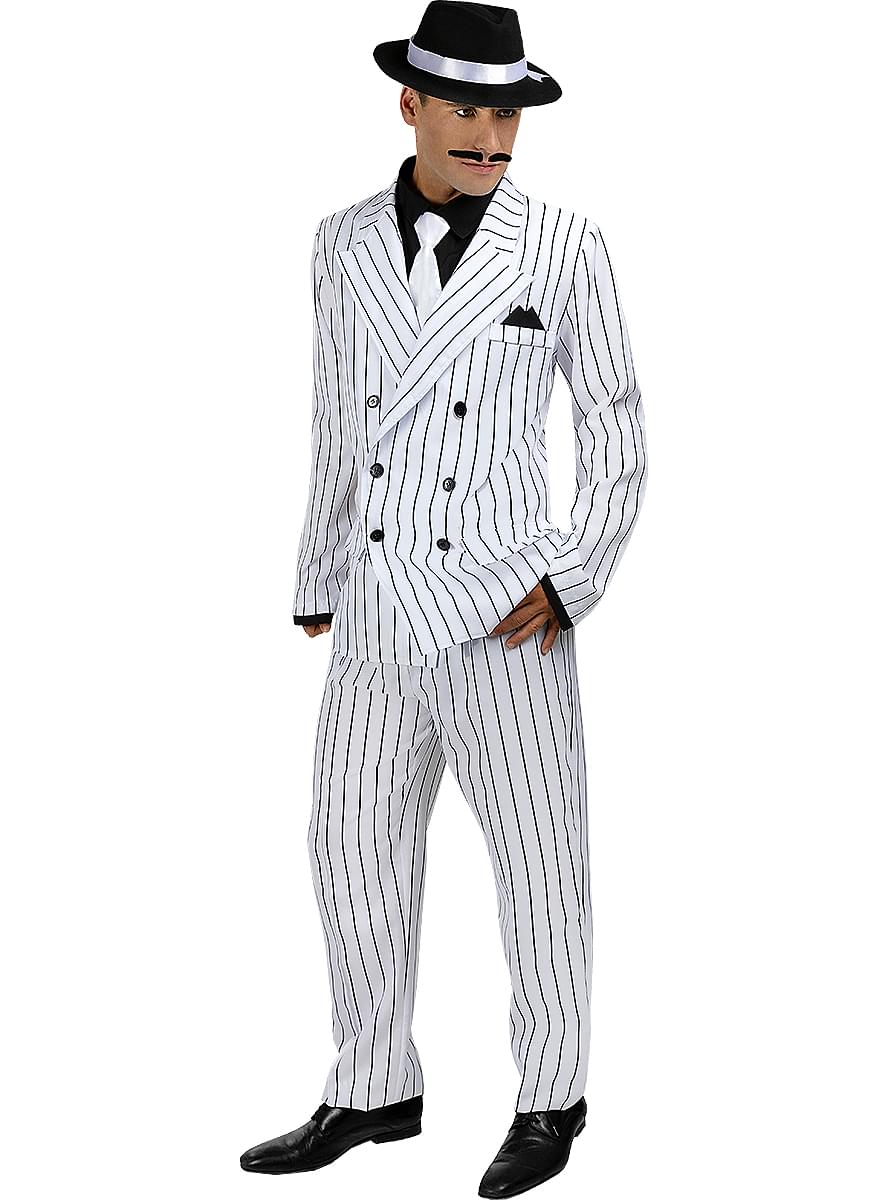 1920s gangster kostum v beli barvi