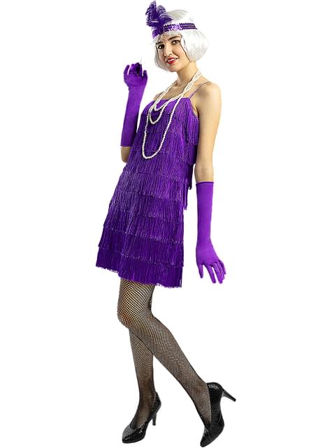 Costume Charleston violet élégant pour femme