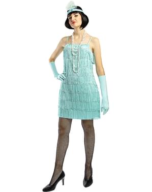 1920s flapper kostum v modri barvi