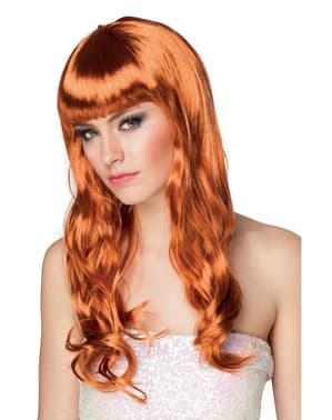 Naisten seksikäs pitkä punapää peruukki