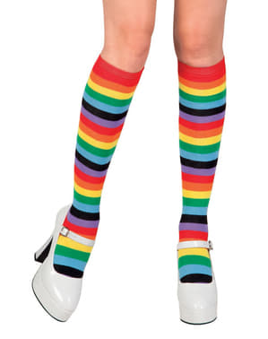 Kadın Çok Renkli Çizgili Palyaço Çorap