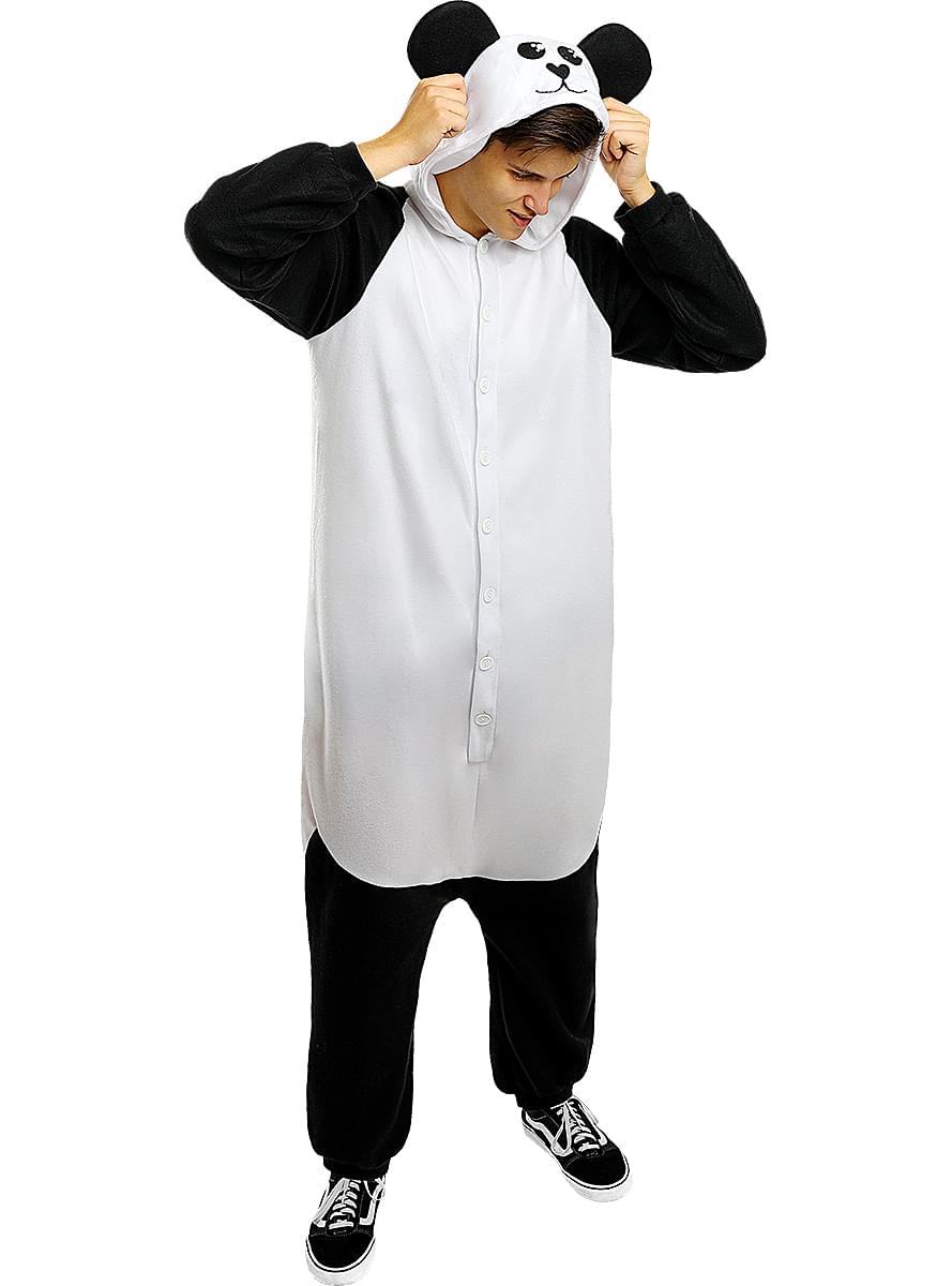 Disfraz de oso panda onesie para adulto