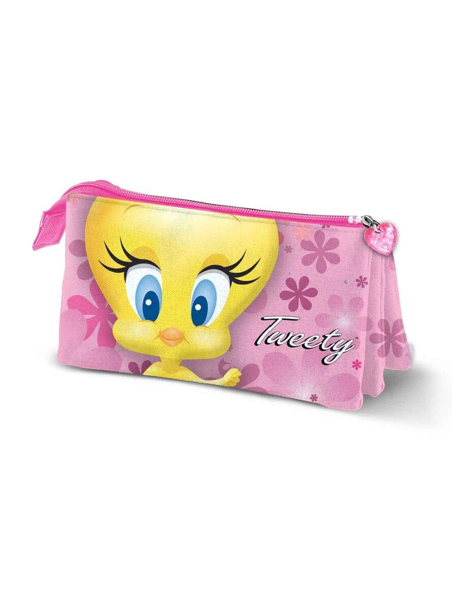 Trojni etui Piolín roza za dekleta - Looney Tunes