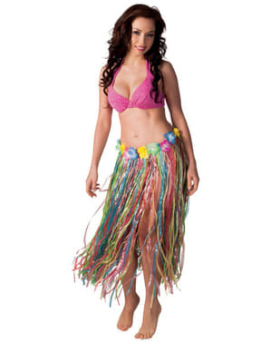 Multifarvet hawaiinederdel til kvinder