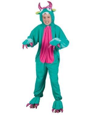 Disfraz de monstruo verde de peluche para niño