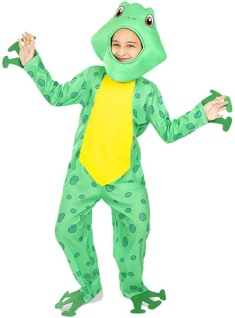 Costume de grenouille sauteuse jaune avec capuche pour enfants