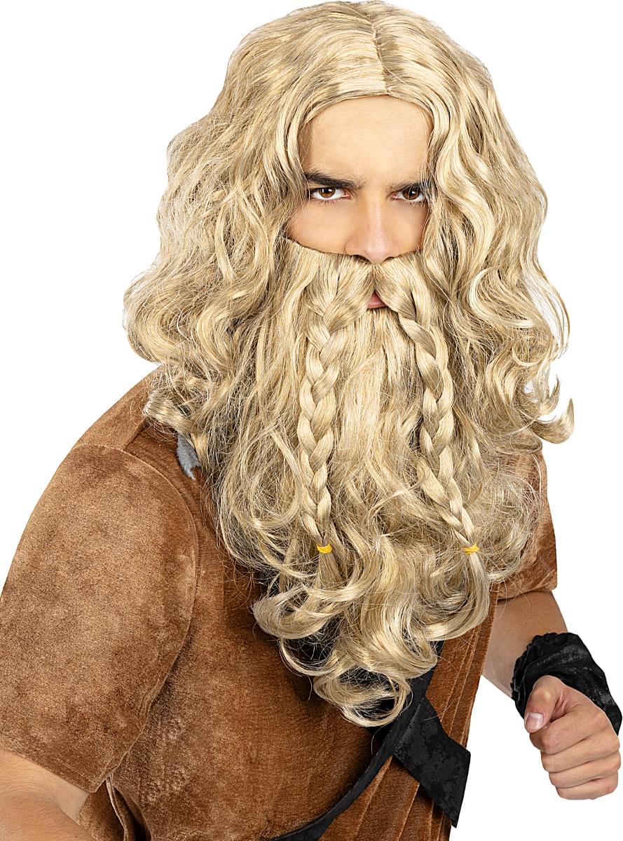 Peruca e barba de viking