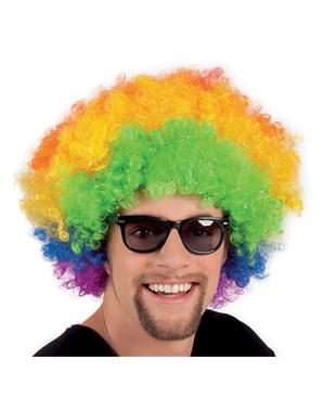 Peluca afro multicolor disco para adulto