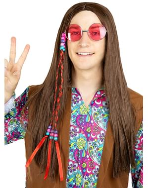 Hippie brūnas perukas