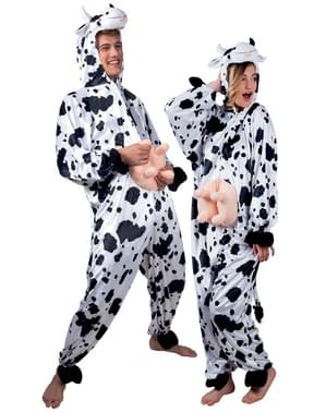 Costume da mucca di peluche per adulto