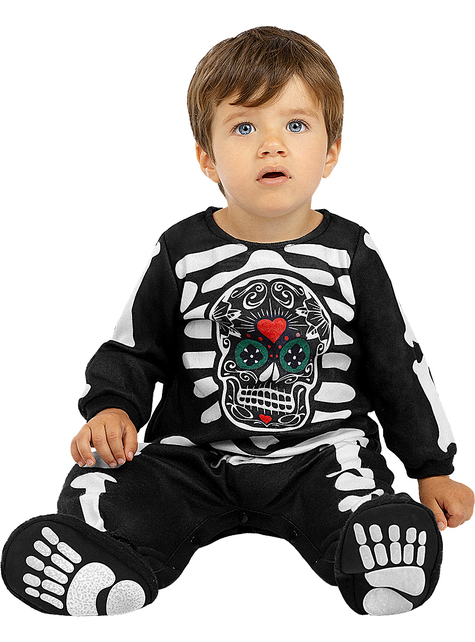 Disfraz de esqueleto Día de los Muertos para bebé