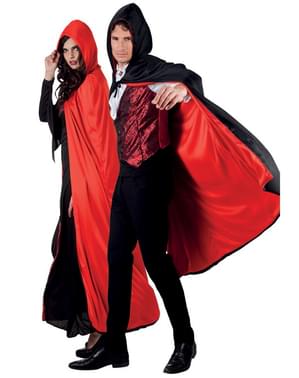 Cape comte Dracula réversible à capuche adulte