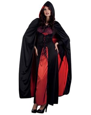 Cape comte Dracula réversible à capuche adulte