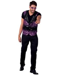 Gilet viola di paillettes per uomo