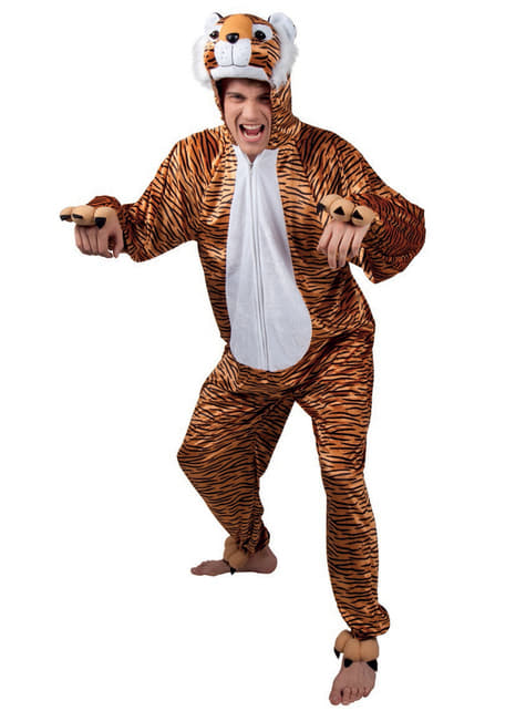 Disfraz de tigre de peluche para adulto