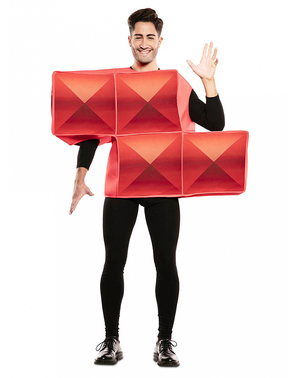 Czerwony strój Tetris dla dorosłych