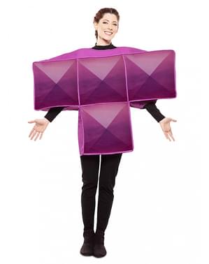 Disfraz de Tetris morado para adulto