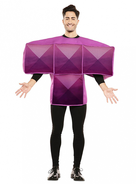 Disfraz de Tetris morado para adulto