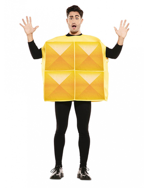 Kostým žlutá tetrisová kostka pro dospělé