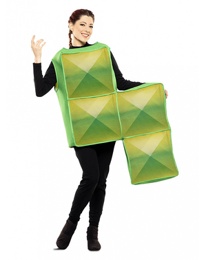 Disfraz de Tetris verde para adulto