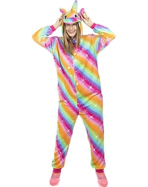 Multicolour Unicorn Onesie Costume for Adults