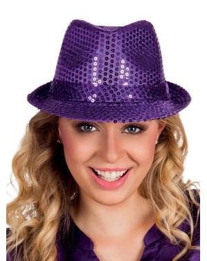 Topi Biru Sequinned Dewasa