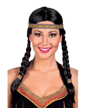 Woman's Classic Indian Wig with Ribbon
