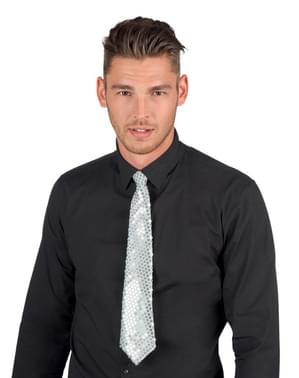 Bijela Sequinned Tie odraslih