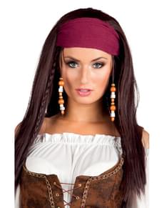 WIG ME UP -90895-ZA103 Parrucca & Fazzoletto/Bandana con Teschio Donna Uomo Carnevale Pirata Piratessa Lunga Nero Wild Quasi Dreadlock Rasta WIG ME UP -90895-ZA103 Parrucca & Fazzoletto/Bandana con Teschio Donna Uomo Carnevale Pirata Piratessa Lunga Nero Wild Quasi Dreadlock Rasta